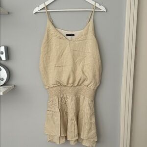 Krisa Yellow Smocked Waist Cami Mini Dress